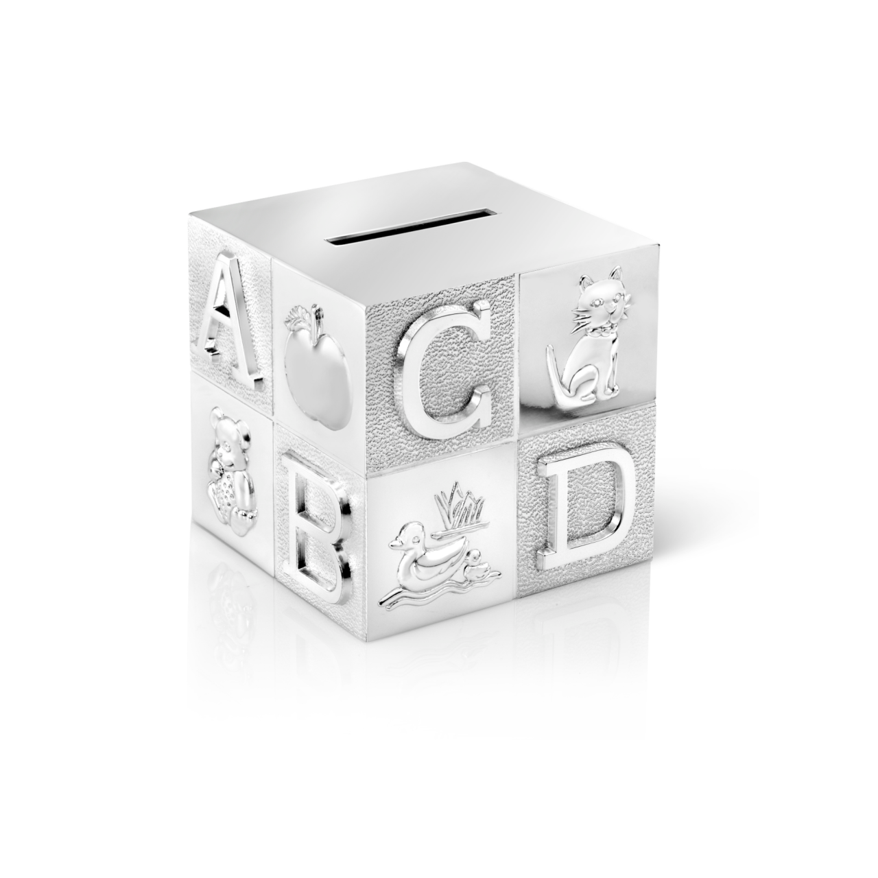 Silver Alphabet Learning Block Coin Bank | Maison Birks